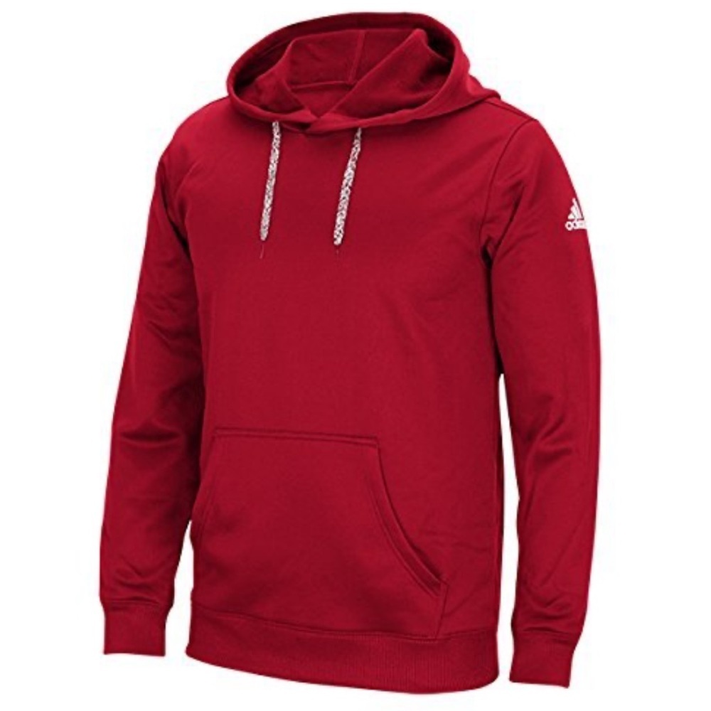 *NEW* Adidas Red Pullover Hoodie with Logo Sleeve